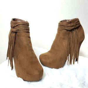 Madeline Suede Platform Ankle Booties
